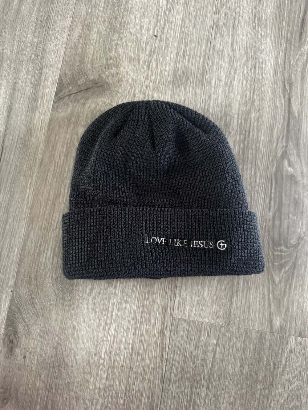 Port Authority Beanie Black Love Like Jesus 100% Acrylic
